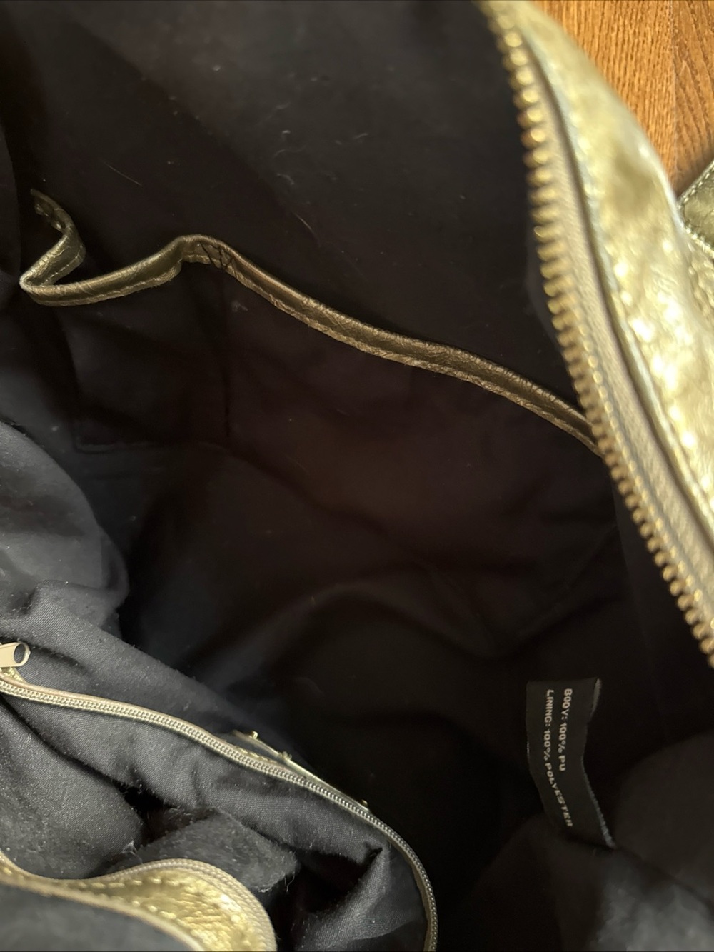 Steve Madden Gold Metallic Ruffle Handbag - Picture 5 of 5